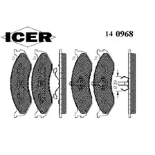 Тормозные колодки дисковые передняя ось ICER 140968