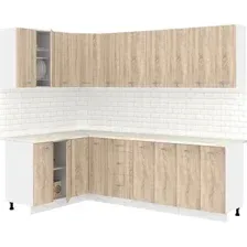 Готовая кухня Кортекс-мебель Корнелия Лира 1.5x2.5 (дуб сонома/королевский опал)