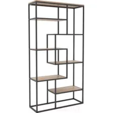 Стеллаж Hype Mebel Зиг-Заг-2 120x200 (черный/дуб галифакс натуральный)