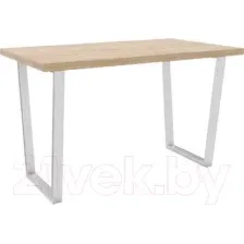 Обеденный стол Hype Mebel Трапеция раздвижной 125x75 (белый/дуб галифакс натуральный)