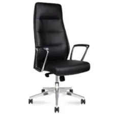 Кресло офисное Norden Nancy Black Leather / L348HCA-01-black (алюминиевая база/кожа, черный)