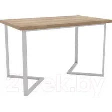 Обеденный стол Hype Mebel Дельта 125x75 (белый/дуб галифакс натуральный)