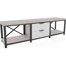 Тумба Hype Mebel Хельга 150x40 (черный-древесина белая)