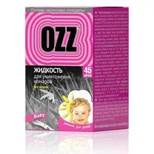 Комплект с жидкостью для уничтожения комаров OZZ Baby, 100 мл