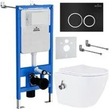 Унитаз подвесной Roxen Antares Bidet в комплекте с инсталляцией StounFix Dual Fresh 6 в 1 906342 (кн
