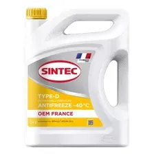Антифриз SINTEC 6145014 желтый готовый G12+ 5 л 5 кг