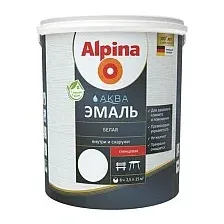 Эмаль Alpina Аква 2.5 л (шелковисто-матовый белый)