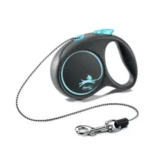 Поводок-рулетка Flexi Black Design XS Cord 3 m (голубой)