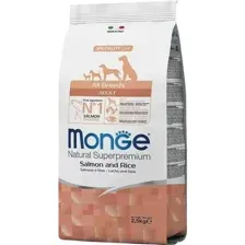 Сухой корм Monge Dog Speciality Line Monoprotein для взрослых собак всех пород, из лосося с рисом 2,5кг