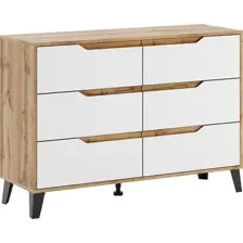 Комод ЭлиГард Eyva 6S (дуб вотан/белый)