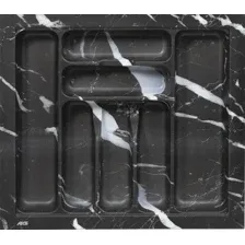 Органайзер для столовых приборов AKS 600 Marble 540x485 (черно-серый мрамор)