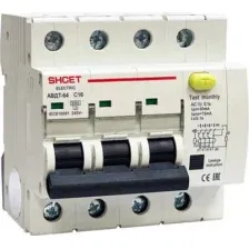 Дифференциальный автомат SHCET АВДТ64 3Р+N 10А 100мА 6кА тип АС / S0003331