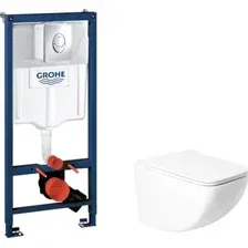 Унитаз подвесной Saniteco KW-99048 + GROHE Rapid SL 38721001