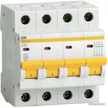 Выключатель автоматический IEK ВА 47-29 4п 20А C MVA20-4-020-C