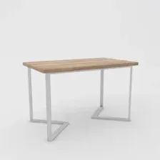Кухонный стол Hype Mebel Дельта раздвижной 110x70 (белый/дуб галифакс натуральный)