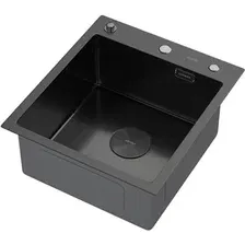 Кухонная мойка ARFEKA ECO AR 450500 POP-UP BLACK PVD NANO DECOR VOLCANIC ROCK