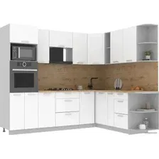 Готовая кухня Интерлиния Мила Лайт 1.88x2.8 правая (белый платинум/дуб бунратти)