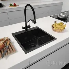 Кухонная мойка ARFEKA Eco AR 500*500 Black PVD Nano Decor Volcanic Rock