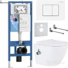 Унитаз подвесной Roxen Antares Bidet в комплекте с инсталляцией StounFix Dual Fresh 6 в 1 868648 (кн