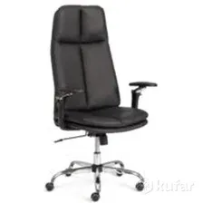 Кресло офисное TetChair Eton хром 5Д (кожзам черный 36-6)