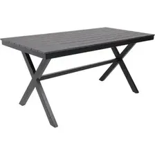 Садовый стол AksHome Florence 160x80x77 (сталь-черная/черный)