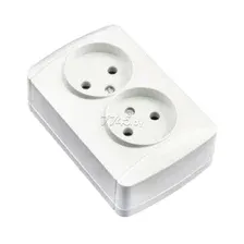 Розетка двойная наружная ELECTRALINE белая (82131)
