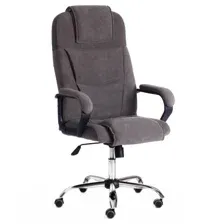 офисное компьютерное кресло Tetchair Bergamo Chrome (22) (флок), серый, 29