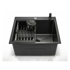Мойка кухонная Wisent 5050BM-C (с сифоном, дозатором и коландером)