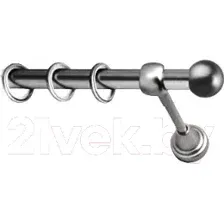 Карниз для штор Lm Decor Шар малый 124 1р гладкий (антрацит, 2м)