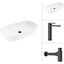 Умывальник Lauter 21393-70 + Cascade 21СК0655BS + сифон 21635B (черный матовый)