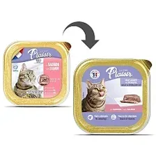Plaisir Паштет для кошек (Лосось) 100 г х 32 шт