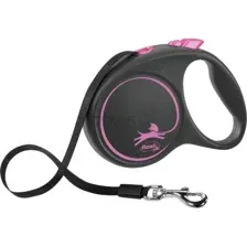 Поводок-рулетка для собак FLEXI Black Design L лента 5 м до 50 кг розовый (12376)