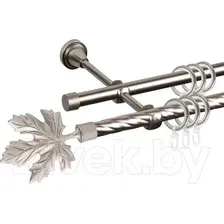Карниз для штор АС ФОРОС Grace D16K/16Г + наконечники Клен (1.6м, сатин)