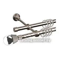 Карниз для штор АС ФОРОС Grace D16K/16Г + наконечники Жемчужина хром (2.4м, сатин)
