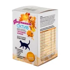 Витамины для животных Фармавит Актив К-К для кастрированных кошек (60таб)