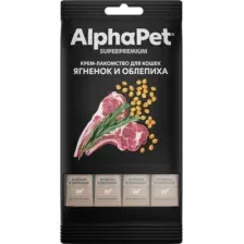Крем-лакомство AlphaPet для кошек с ягненком и облепихой, Superpremium, 48 г