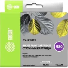 Картридж CACTUS CS-LC980Y (аналог Brother LC980Y)