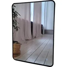 Зеркало с подсветкой  EMZE Smartphone 50х70 LED.UV.SMART.50.70.CHE.4K (черный с УФ-окантовкой и подсветкой)