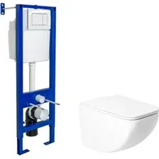 Унитаз подвесной Saniteco KW-99048 + Berges АТОМ 410 040333 (с кнопкой)