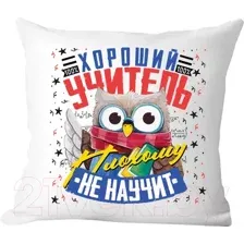 Подушка декоративная Print Style Хороший учитель плохому не научит / 40x40plat6