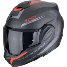 Мотошлем Scorpion Exo Exo-Tech Evo Carbon Cosy (р. L, карбон матовый/красный)