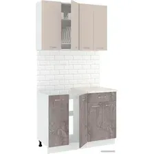 Готовая кухня Кортекс-мебель Корнелия Лира-лайт км.02458 1.1 м (капучино/оникс/королевский опал)