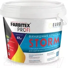 Краска Farbitex Profi Финишная с кварцем Storm 1 л (белый перламутр)