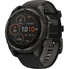 Умные часы Garmin Fenix 8 Solar, Sapphire 47мм (титановый угольно-серый DLC с черным ремешком)