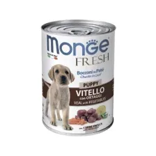 Влажный корм для щенков MONGE Fresh рулет телятина с овощами консервы 400 г 