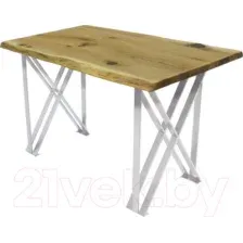 Обеденный стол Buro7 Призма с обзолом и сучками 120x80x76 (дуб натуральный/белый)