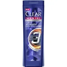 Шампунь для волос Clear Men, 3 в 1, объем и сила, 400 мл