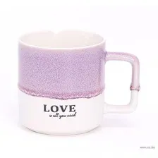 Кружка керамическая "Love" (350 мл; бело-фиолетовый)
