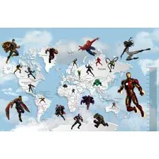 Фотообои листовые Citydecor Superhero 6 (400x260, карта мира с ростомером)