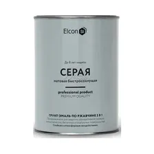 Грунт-эмаль по ржавчине ELCON 3 в 1 серая 0,8 кг